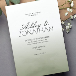 Modern Bold & Minimalist Sage Wedding Invitation