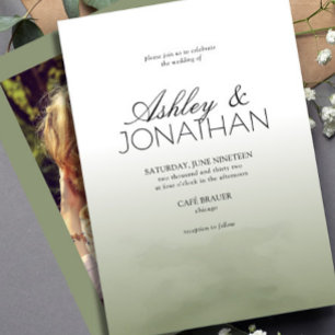 Modern Bold & Minimalist Wedding All-in-One Invita Invitation