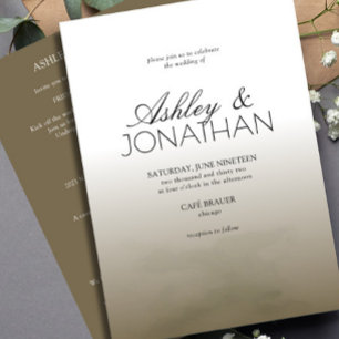 Modern Bold & Minimalist Wedding All-in-One Invita Invitation