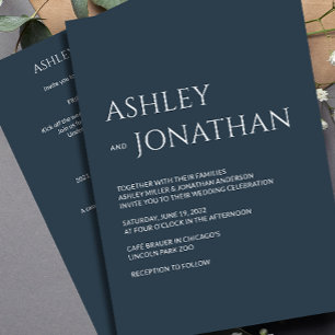 Modern Bold & Minimalist Wedding All-in-One Invitation