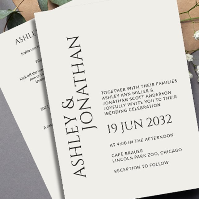 Modern Bold & Minimalist Wedding All-in-One Invitation (Creator Uploaded)