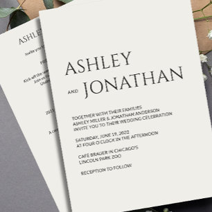 Modern Bold & Minimalist Wedding All-in-One Invitation