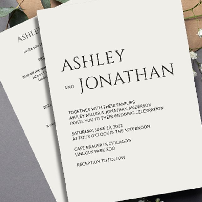 Modern Bold & Minimalist Wedding All-in-One Invitation (Creator Uploaded)