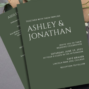Modern Bold & Minimalist Wedding All-in-One Invitation