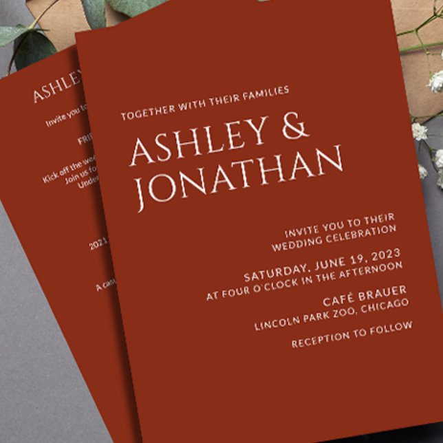 Modern Bold & Minimalist Wedding All-in-One Invitation (Creator Uploaded)