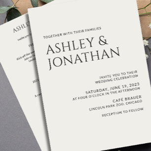 Modern Bold & Minimalist Wedding All-in-One Invitation