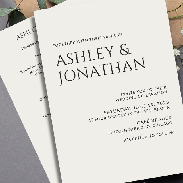 Modern Bold & Minimalist Wedding All-in-One Invitation (Creator Uploaded)