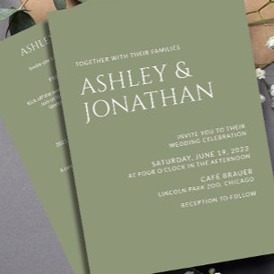 Modern Bold & Minimalist Wedding All-in-One Invitation