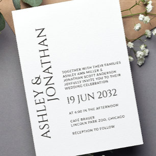 Modern Bold & Minimalist Wedding Invitation