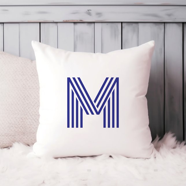 Modern Bold Monogram | Any Colour Throw Pillow (Creator Uploaded)