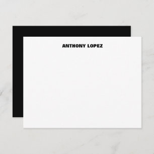 Modern Bold Monogram Black Personal Stationery Card
