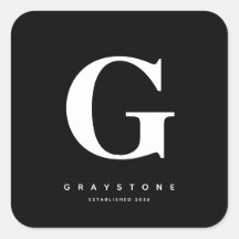 Modern Bold Monogram Initial Name Black & White