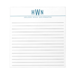 Modern Bold Monogram Men's Simple Notepad