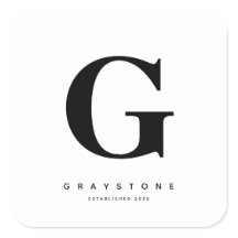 Modern Bold Monogram Name Black & White