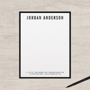 Modern Bold Name with EDITABLE Border Colour Letterhead