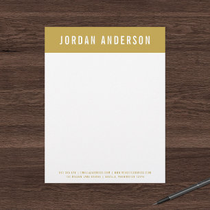 Modern Bold Name with Editable Header Colour Letterhead