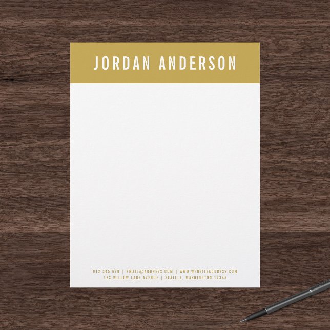Modern Bold Name with Editable Header Colour Letterhead (Creator Uploaded)