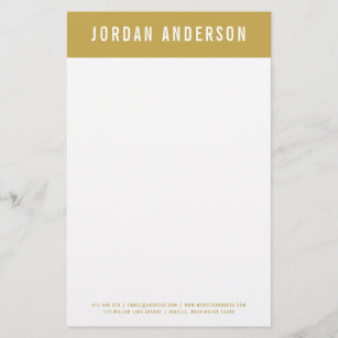 Modern Bold Name with Editable Header Colour Stationery