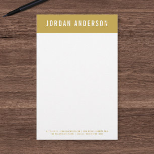 Modern Bold Name with Editable Header Colour Stationery