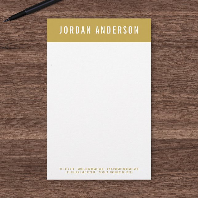 Modern Bold Name with Editable Header Colour Stationery (Creator Uploaded)