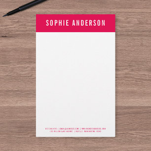 Modern Bold Name with Editable Header Colour Stationery