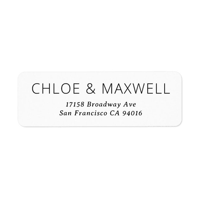 Modern Bold Names Return Address Labels (Front)