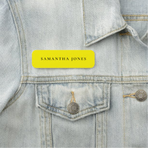 Modern Bold Neon Yellow Bright Fun Name Tag