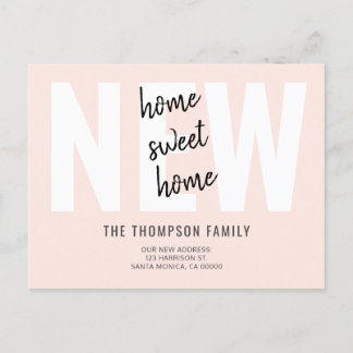 Modern Bold New Home Sweet Home Announcement Postcard