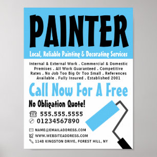 Modern Bold, Painter & Decorator Advertising Poster