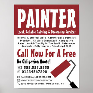 Modern Bold, Painter & Decorator Advertising Poster
