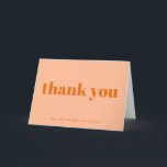 Modern Bold Peach Orange Personalized Bat Mitzvah  Thank You Card<br><div class="desc">This thank you note features a warm peach background paired with bold modern serif typography for a clean, stylish look that feels both current and timeless. The simple front design keeps the message clear and heartfelt, making it easy to use for bat mitzvahs, showers, birthdays, or everyday gratitude. Personalize the...</div>