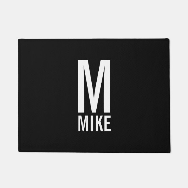 Modern Bold Personalized Monogram and Name Doormat (Front)
