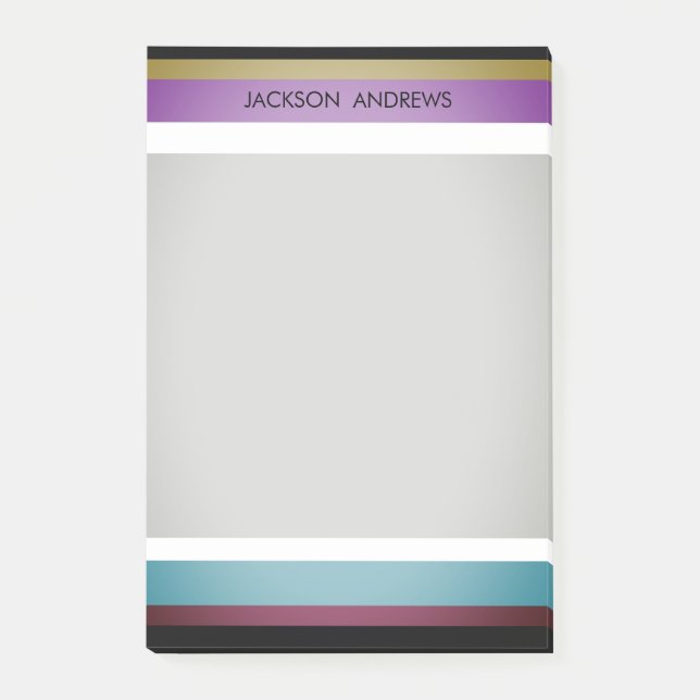 Modern Bold Personalized Name Cool Cute Post-it Notes (Front)
