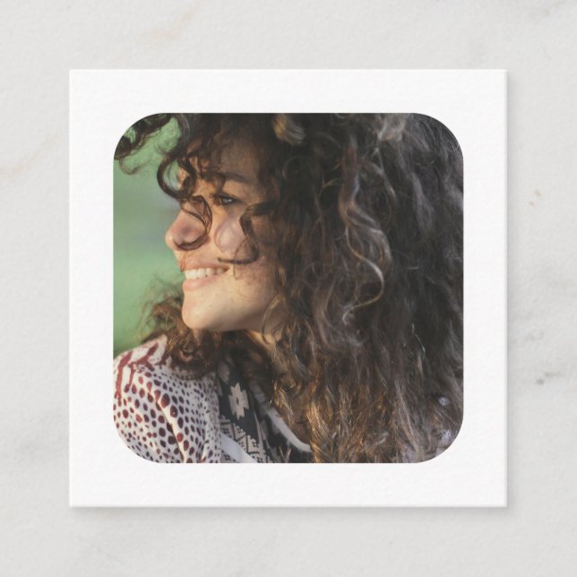 Modern Bold Photograph Personalized Square Business Card (Front)