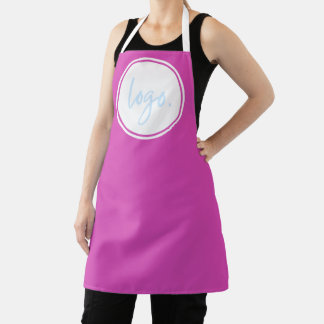 MODERN BOLD PINK COLOR BUSINESS LOGO COMPANY BRAND APRON