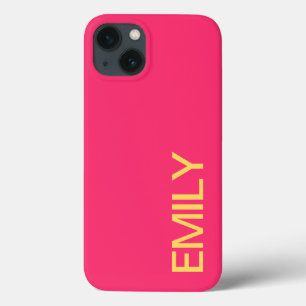 Modern Bold Pink Personalized iPhone Case