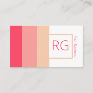 Modern Bold Pink Tones Monogrammed Personalized Business Card