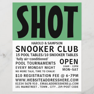 Modern Bold, Pool Club, Snooker Club Advertising Flyer