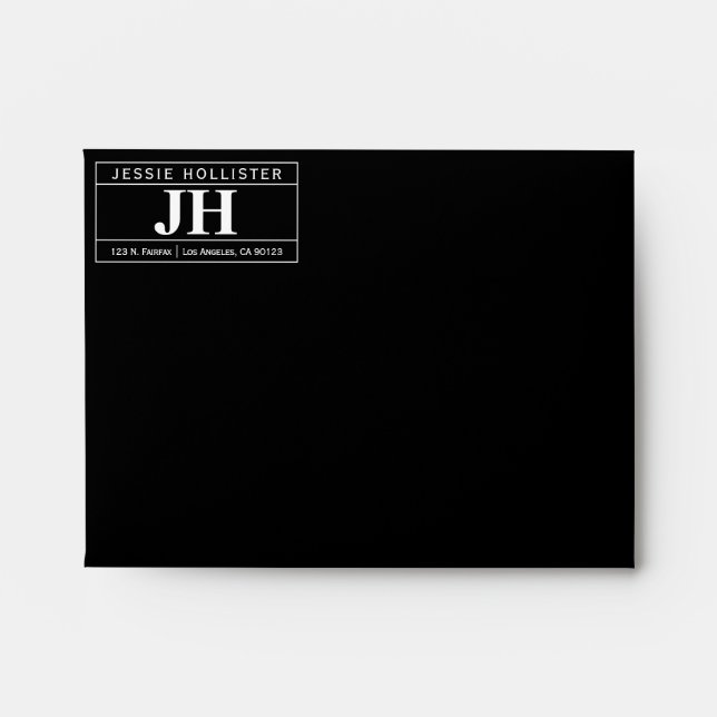 Modern Bold Professional | Black & White A2 Envelope (Front)