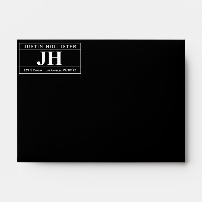 Modern Bold Professional | Black & White A6 Envelope (Front)