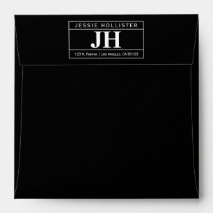 Modern Bold Professional Black & White Square Envelope