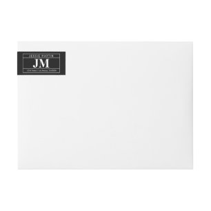 Modern Bold Professional Black & White Wrap Around Label