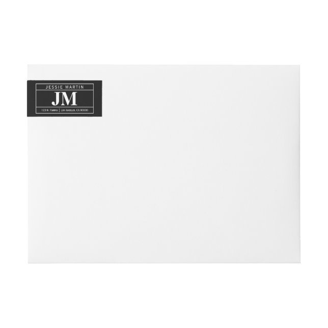 Modern Bold Professional | Black & White Wrap Around Label (Front)