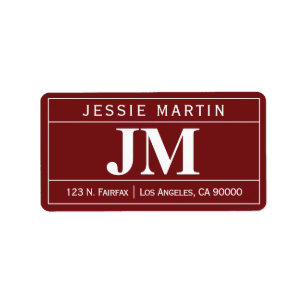 Modern Bold Professional Burgundy & White Label