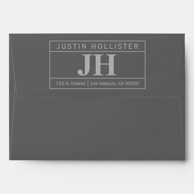 Modern Bold Professional | Dark & Light Grey A7 Envelope (Back (Top Flap))