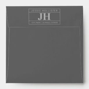 Modern Bold Professional Dark/Light Grey Square Envelope