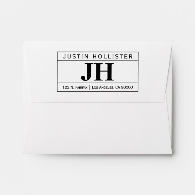 Modern Bold Professional | White & Black A2 Envelope (Back (Top Flap))