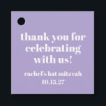 Modern Bold Purple Bat Mitzvah Custom Thank You Favour Tags<br><div class="desc">Personalized Bold Typography Lavender Purple Modern Thank You Favour Tags</div>