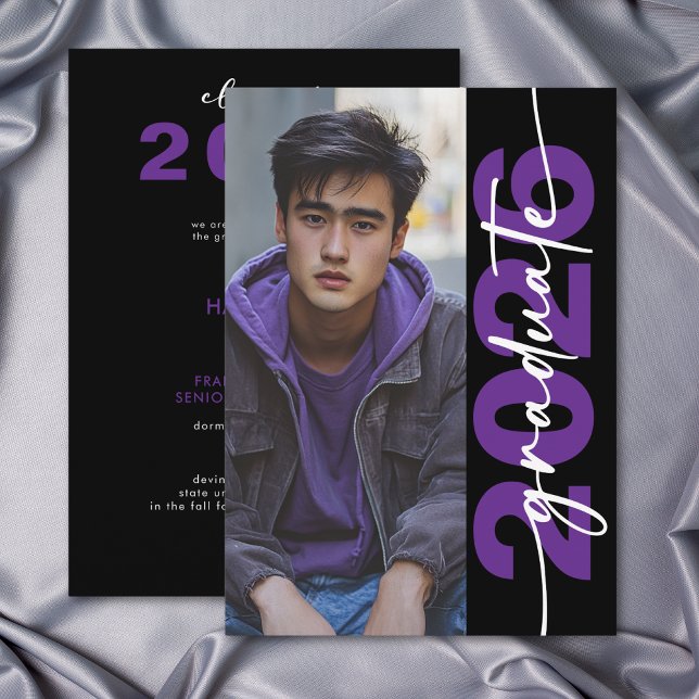 Modern Bold Purple Typography Grad Announcement (Modern Bold Purple Typography Grad Announcement)