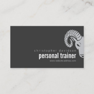 Modern Bold Rams Head Offset Business Card